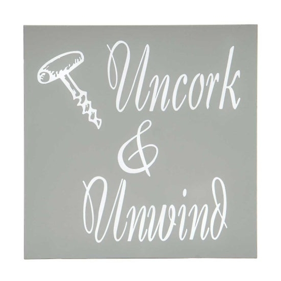 \"Uncork & Unwind\" Wooden Sign