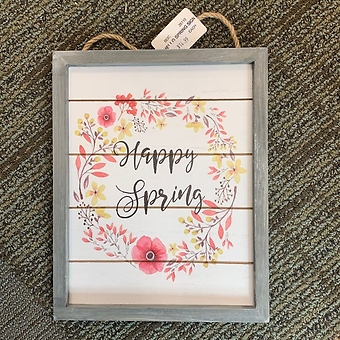 Transpac Happy Spring Hanging Sign