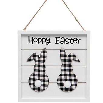 MeraVic Bunnies Hoppy Easter Sign