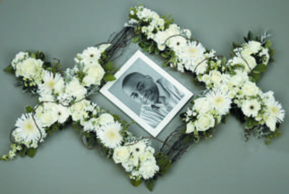 White Flowers Sympathy Tribute Frame