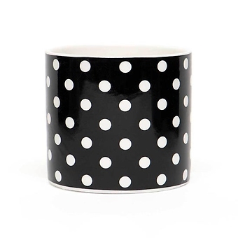 Black & White Polka Dot Porcelain Pot