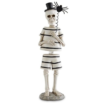7.75” Resin Standing Skeleton Man Bobble Head