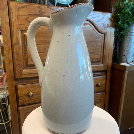 Sullivans Gift Large Grey Ceramic Pitcher